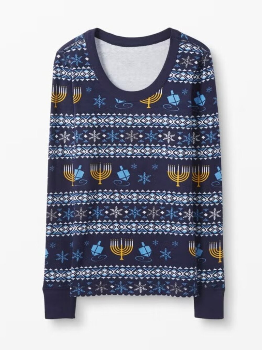 Hanna Andersson Women's Cotton Eight Night Menorah Pajama Top. Size Medium